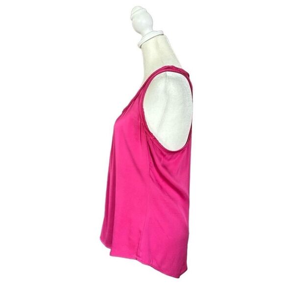 Trina Turk Silk Stretch Pink Racerback Scallop Trim Tank Top 298601 Size Medium - Picture 3 of 14